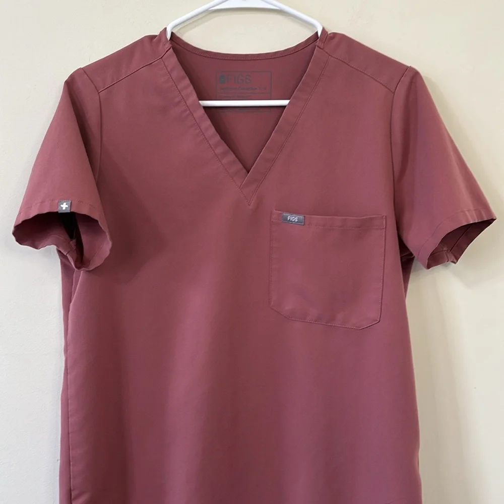 FIGS Catarina One-Pocket Scrub Top Mauve Size Small - Picture 4 of 10